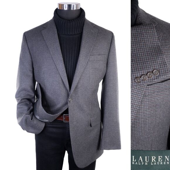 LRL RALPH LAUREN Mens Blazer Sport Coat Jacket 42L Wool/Cashmere Suit Jacket EUC